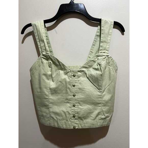 NWT ~ Abercrombie & Fitch Cropped Sleeveless Top ~ Medium ~ Green - Picture 2 of 6